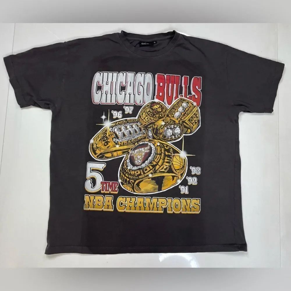 Grace Court 5 time Basketball Champions Graphic T-shirt Men XL Oversized Rap Tee